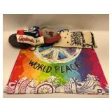 Assorted Hats, Bag, and Textile Lot