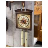 Vintage German Weight-Driven Wall Clock