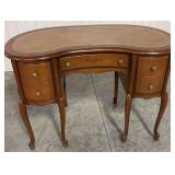 French Provincial Kidney Desk w/ Leather Top