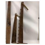 Collection of Three Rustic Crosscut Saws