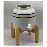 Ceramic Water Dispenser with Wooden Stand