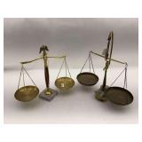 Decorative Brass Balance Scales - Two Piece Set