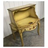 Hand Painted French Provincial Floral Telephone Table/Gossip Bench