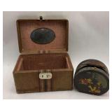 Vintage Travel Cases: Striped Suitcase & Hat Box