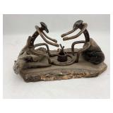 Horseshoe Cowboy Campfire Sculpture