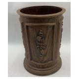 Brown Wooden Style Waste Basket