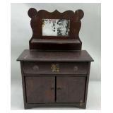 Small Wooden Dresser with Mirror, 16x7x24