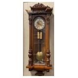Antique Victorian Walnut Regulator Wall Clock C. 1890
