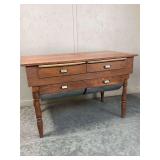 Wood Table with Drawers