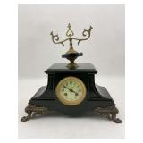 French Black Marble Mantel Clock