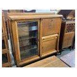 Antique Tiger Oak Side-by-Side Secretary Bookcase