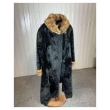 Genuine Salt's Fabric Peco Women's Black Fur Coat