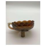 Carnival Glass Candy Dish with Handle