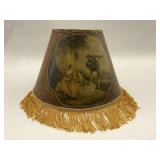 Fringed Lampshade with Romantic Scene