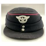 German Military Side Cap with Metal Insignia