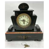 Antique Black Slate Mantel Clock