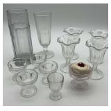 Clear Glass Sundae Dishes and Tall Glass Collection