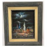 Framed Native American Painting - Hecho en Mexico 13 x 15