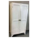 Vintage Painted Wood Storage Cabinet with Double Doors