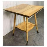 Victorian Oak Parlor Table with Ball and Claw Feet