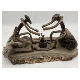 Horseshoe Cowboy Campfire Sculpture