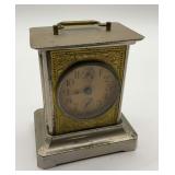 German Miniature Mantel Clock with Key