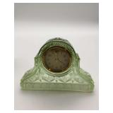 Green Glass Mantle Clock - Made in Germany