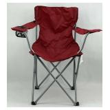 Red Folding Camp Chair with Cup Holder