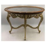 Vintage French Provincial Heraldic Crest Table