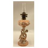 Victorian Cherub Porcelain Oil Lamp