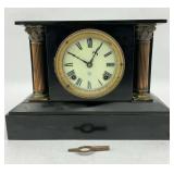 Ansonia Black Marble Mantel Clock