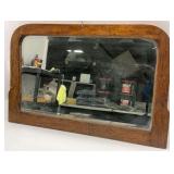 Vintage Oak Wall Mirror Victorian to Early Edwardian