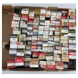 Box of Assorted Radio Tubes - Sylvania, RCA, Raytheon, and More