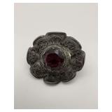 Ornamental Brooch with Purple Stone