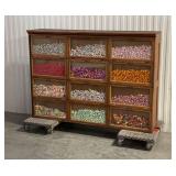 Oak Candy Store Display Cabinet c.1900