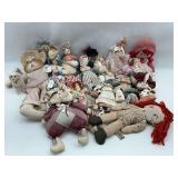 Collection of Cloth and Stuffed Dolls