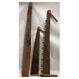 Collection of Three Rustic Crosscut Saws