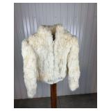 Cream Color Fur Bomber Jacket