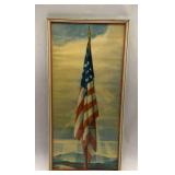 American Flag Framed Print - Patriotic Wall Decor - 21x10