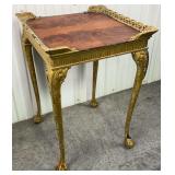 Elegant French Rococo Revival Accent Table w/Marquetry Top