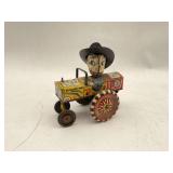 MAR Toys Milton Berle Tractor Tin Litho Wind-Up Toy 6x2x7