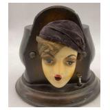 Figural Head Desk Stand 'Pat Pend' 6 in tall x 8 in wide