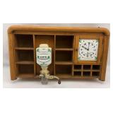 Wall Cabinet with Coffee Grinder and Clock