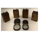Keuffel & Esser Co. Surveying Compass Pair with Three Dry Cell Battery Boxes