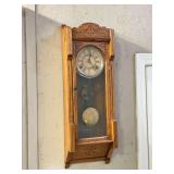F. Kroeber Oak Kitchen/Regulator Clock c.1880