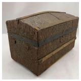 Antique Dome-Top Trunk w/ Decorative Tin Panel