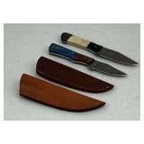 Handcrafted Damascus Steel Knives - Set of Two