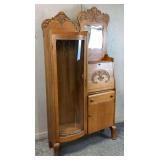 Antique Oak Side by Side Secretary Desk & Display Cabinet