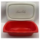 Vintage Anne-Baby Red Fanco Plastic Bathtub with Lid
