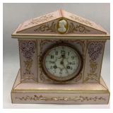 Pink and Gold Ornate Mantle Clock